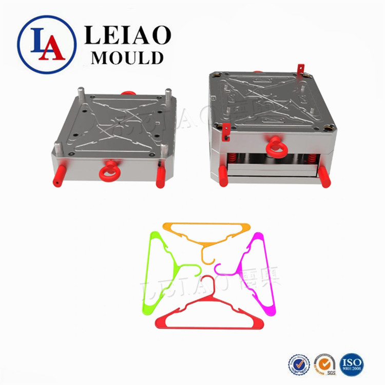 Multi-chamber plastic coat hanger mold