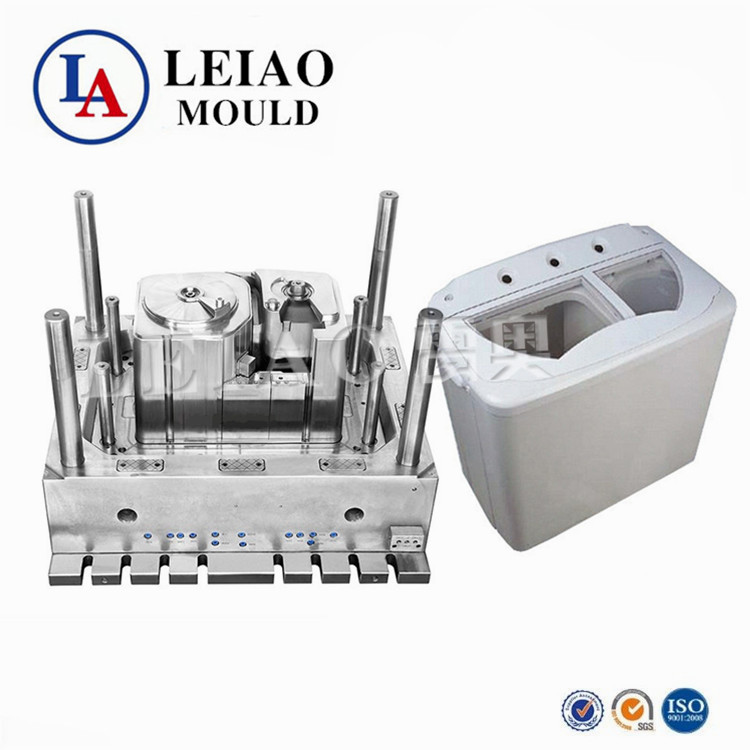 What are the mold core and mold cavity in a washing machine mold